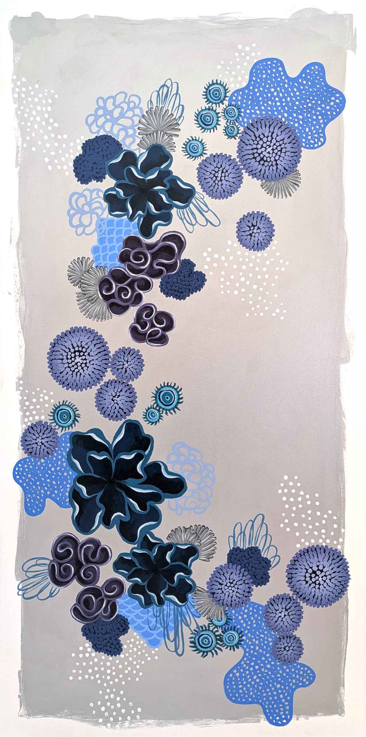Arctic Coral - Abstract Coral Painting - Original Acrylic on Canvas - 24x48 Inches