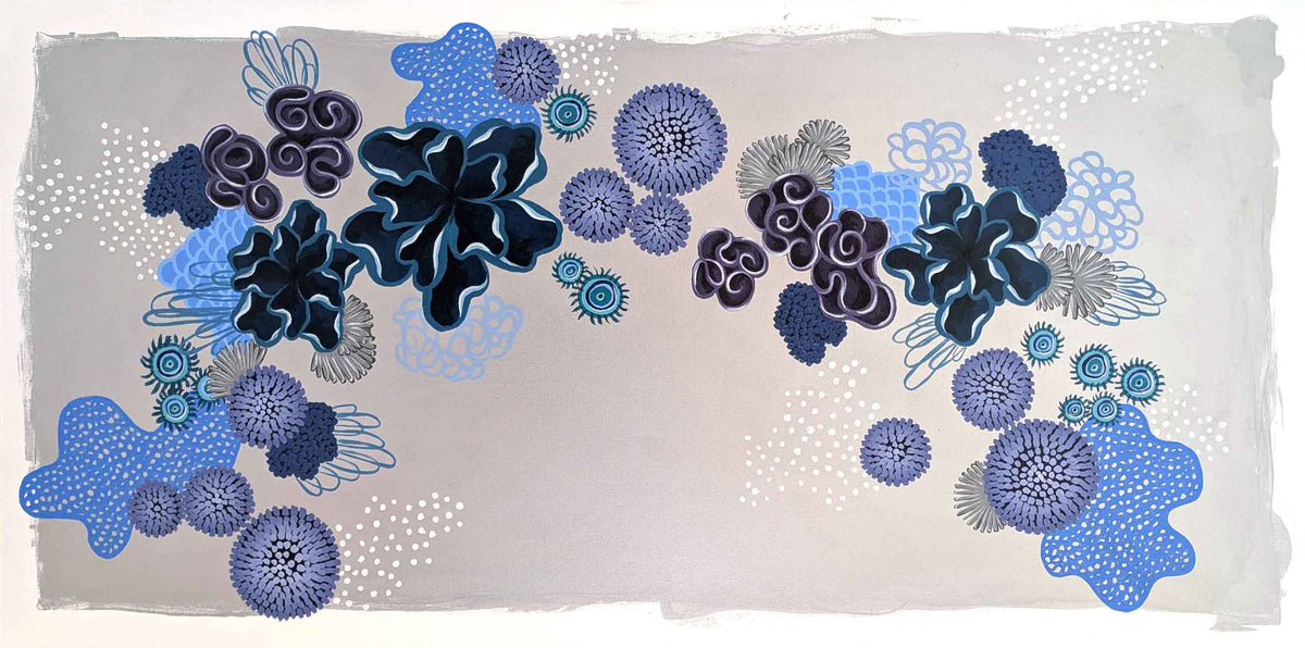 Arctic Coral - Abstract Coral Painting - Original Acrylic on Canvas - 24x48 Inches