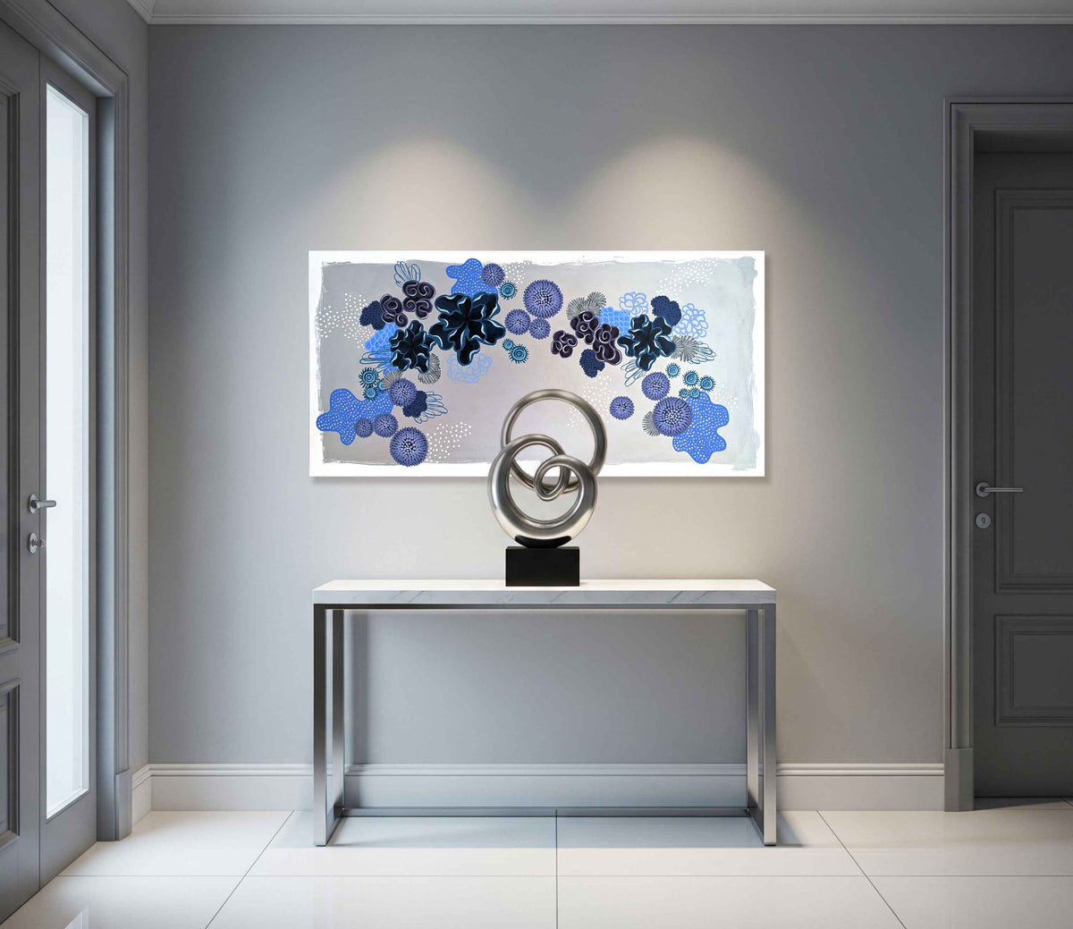 Arctic Coral - Abstract Coral Painting - Original Acrylic on Canvas - 24x48 Inches