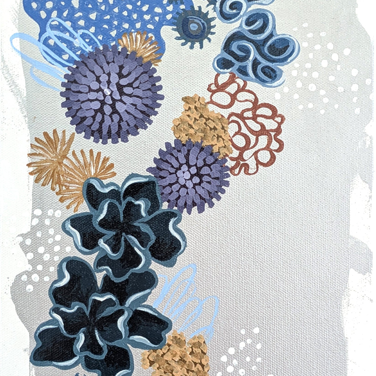 Coral Rush - Abstract Coral - Original Acrylic on Canvas - 8x16 Inches