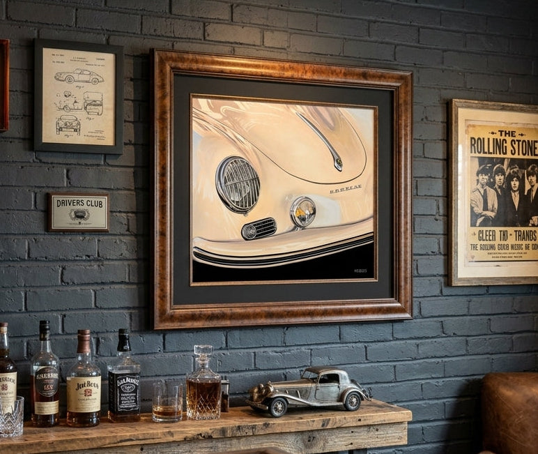 Classic Porsche 356 - Car Painting - Original Acrylic on Canvas - 20x24 Inches