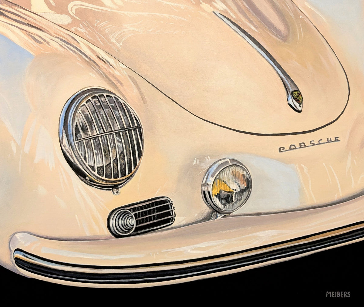 Classic Porsche 356 - Car Painting - Original Acrylic on Canvas - 20x24 Inches